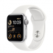 Apple Watch SE 40mm Silver Aluminum Case with Sport Band White (серебристый/белый)